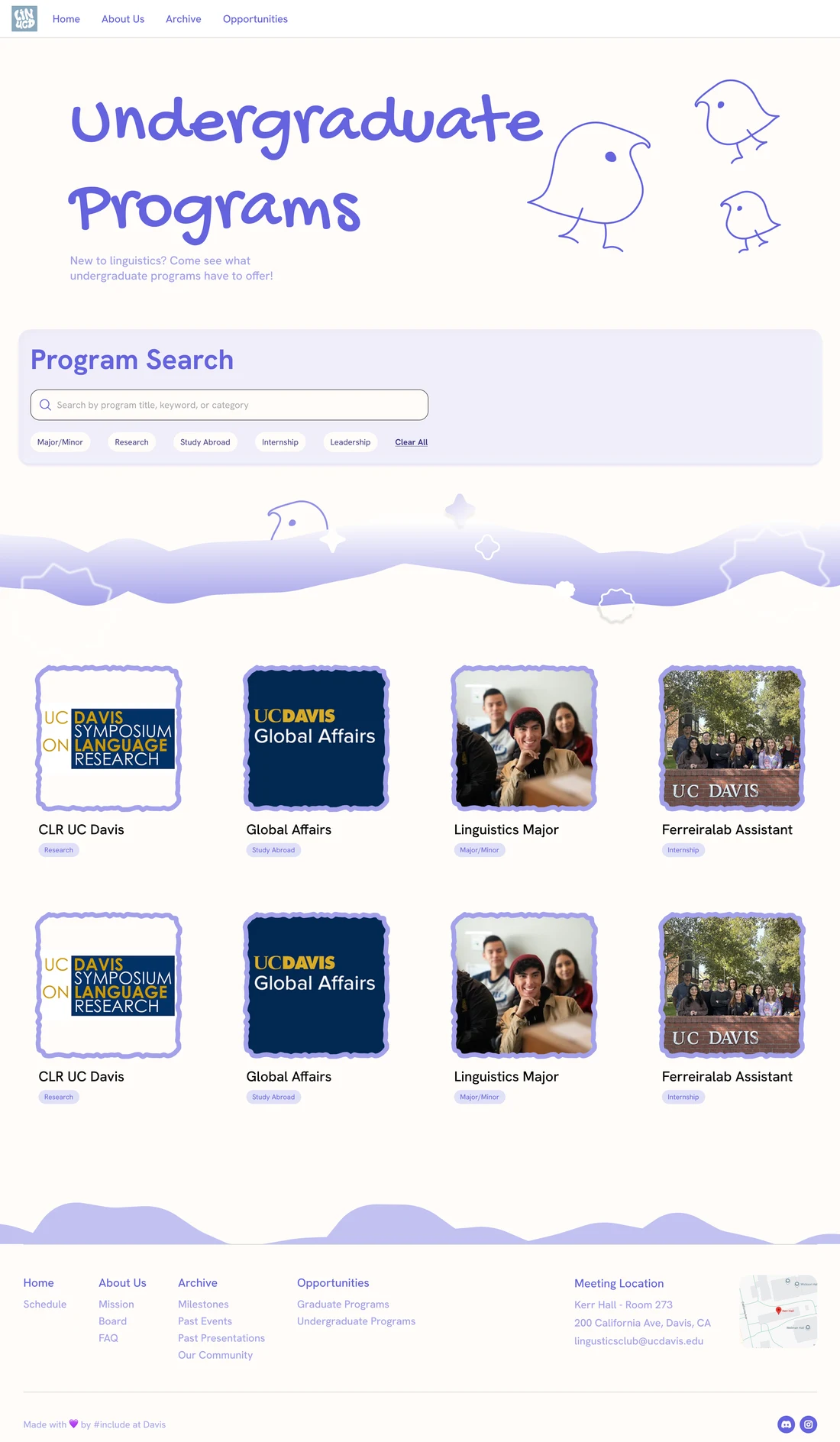 Final Undergraduate Programs page